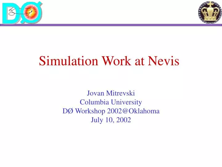 simulation work at nevis
