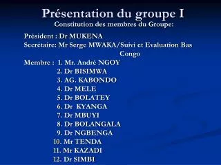 pr sentation du groupe i