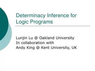 Determinacy Inference for Logic Programs