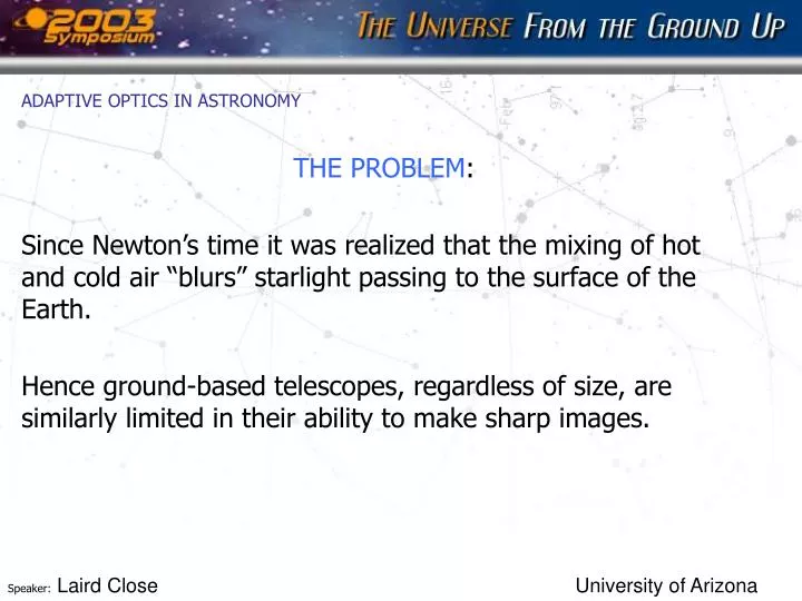 adaptive optics in astronomy