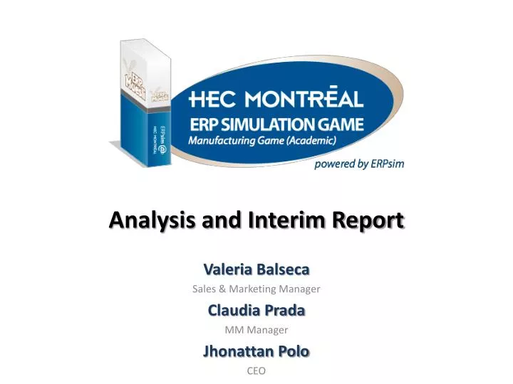 analysis and interim report