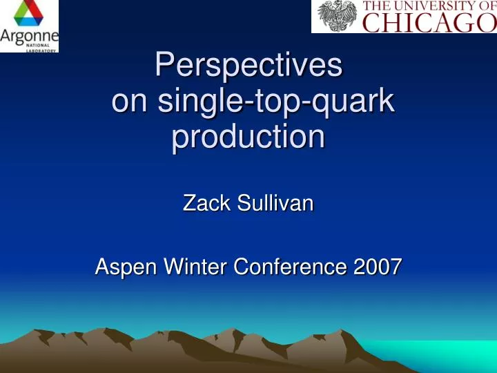 perspectives on single top quark production