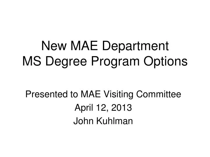 new mae department ms degree program options