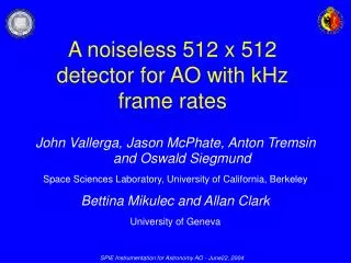 A noiseless 512 x 512 detector for AO with kHz frame rates
