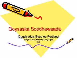qoysaska soodhawaada