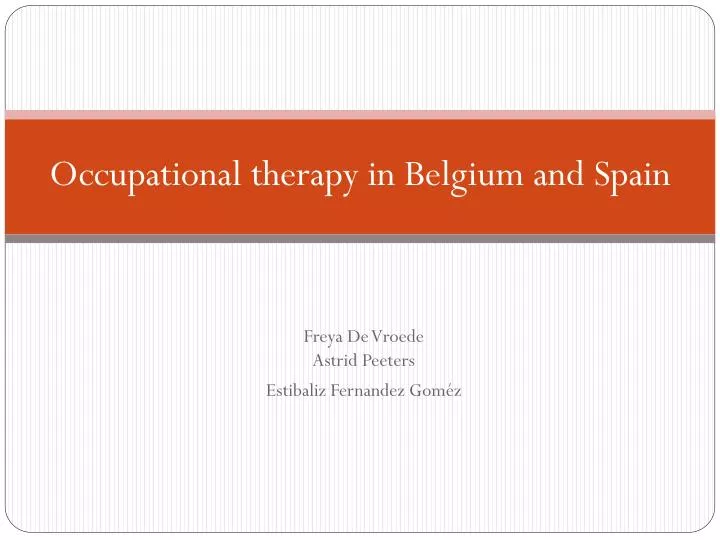 occupational therapy in belgium and spain