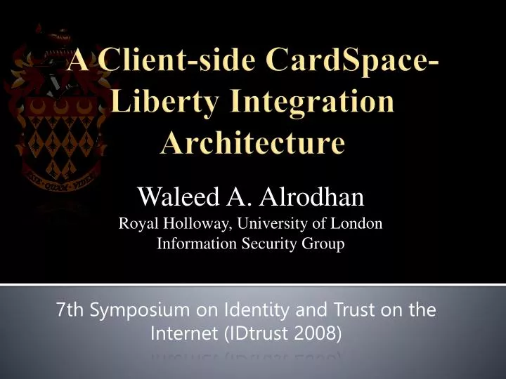 waleed a alrodhan royal holloway university of london information security group
