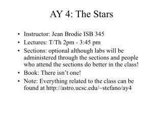 AY 4: The Stars