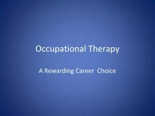 Occupational Therapy