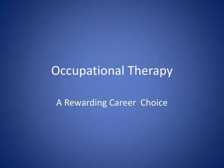 occupational therapy