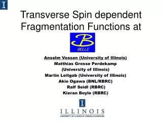 Transverse Spin dependent Fragmentation Functions at