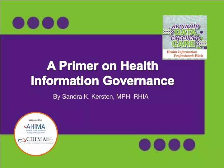 a primer on health information governance