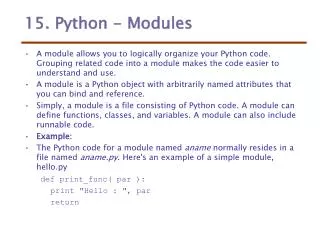 15. Python - Modules