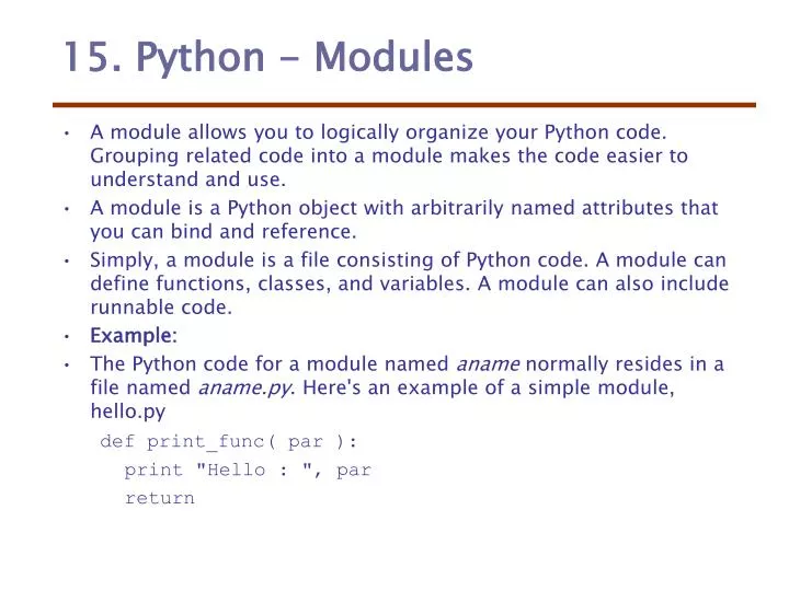 15 python modules