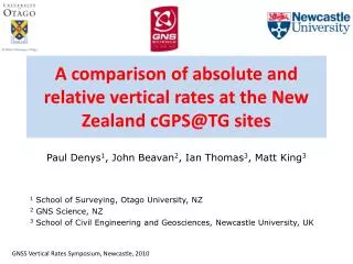 A comparison of absolute and relative vertical rates at the New Zealand cGPS@TG sites