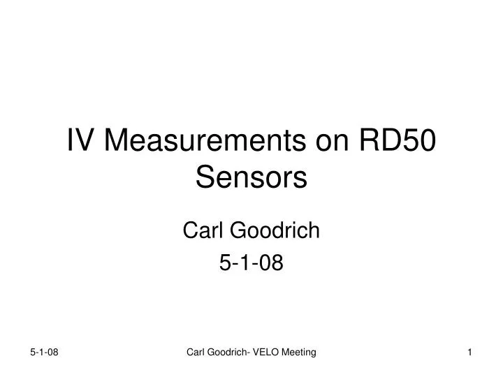 iv measurements on rd50 sensors