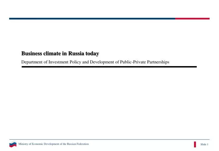 business climate in russia today