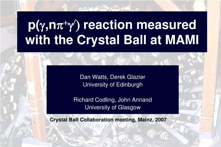 p g n p g reaction measured with the crystal ball at mami