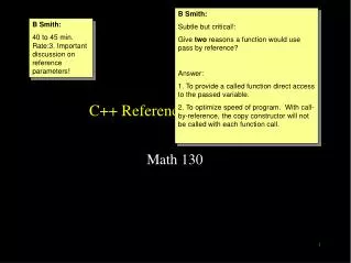 C++ Reference Parameters