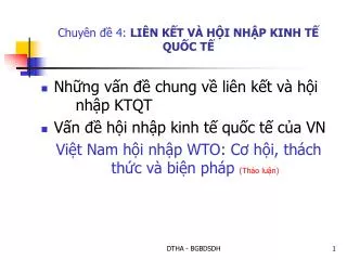 chuy n 4 li n k t v h i nh p kinh t qu c t