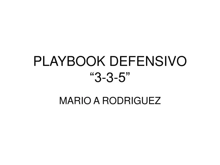 playbook defensivo 3 3 5