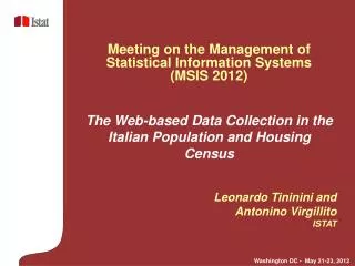 The Web-based Data Collection in the Italian Population and Housing Census Leonardo Tininini and
