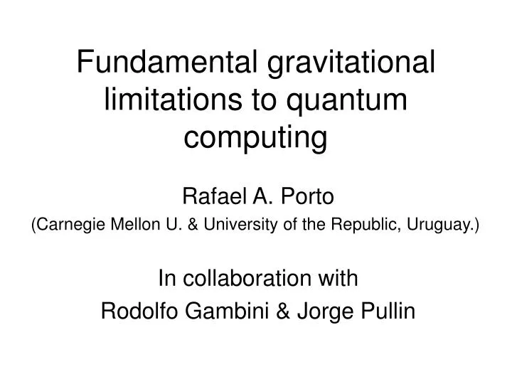 fundamental gravitational limitations to quantum computing