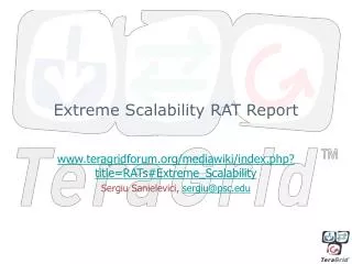 Extreme Scalability RAT Report