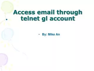 Access email through telnet gl account