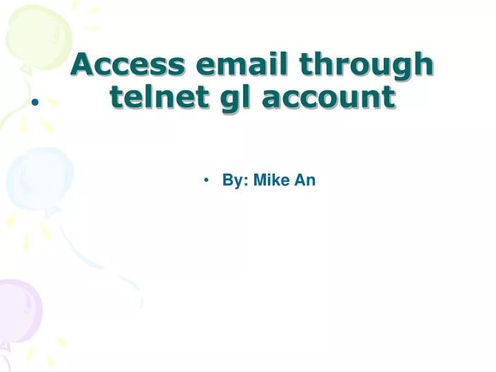 access email through telnet gl account