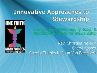 Innovative Approaches to Stewardship