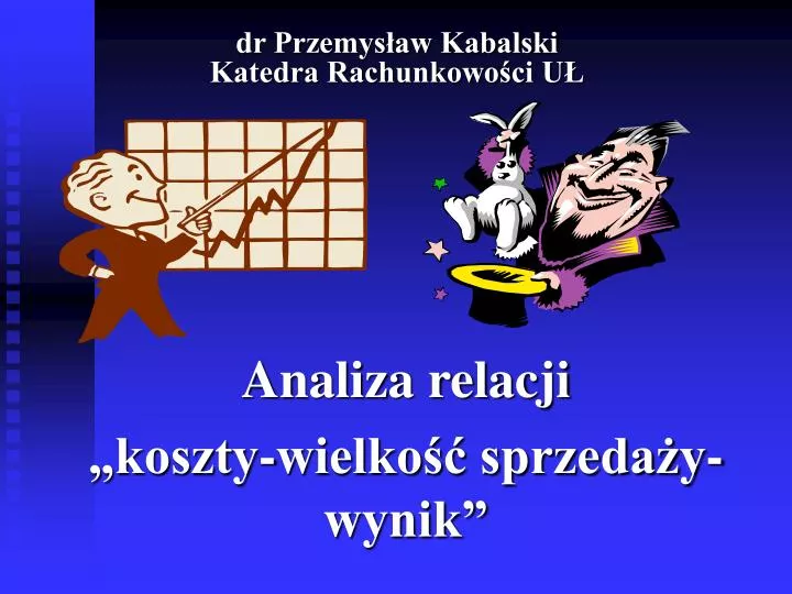 analiza relacji koszty wielko sprzeda y wynik