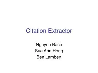 Citation Extractor