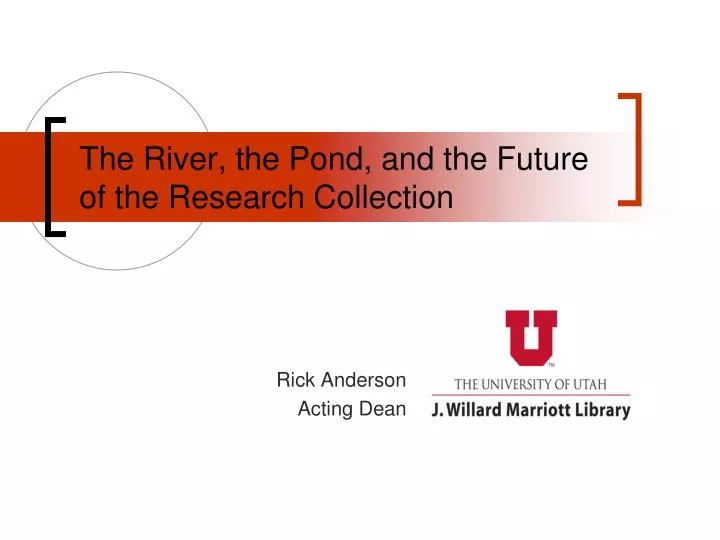 the river the pond and the future of the research collection