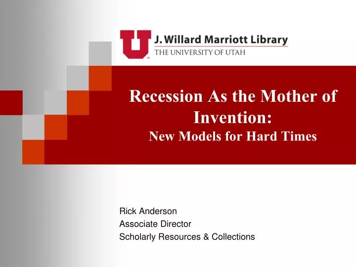 recession as the mother of invention new models for hard times
