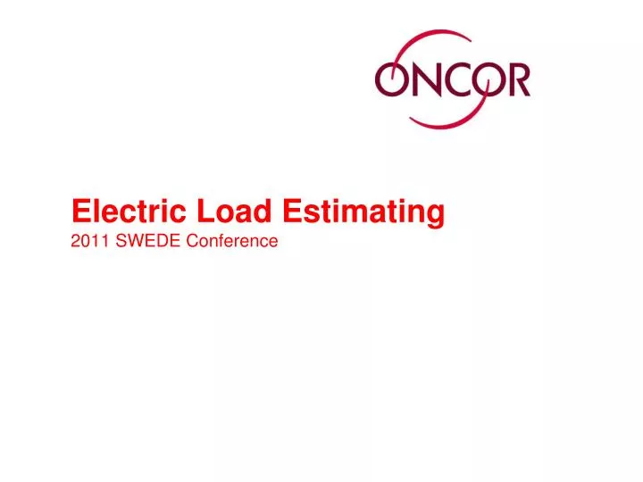 electric load estimating 2011 swede conference