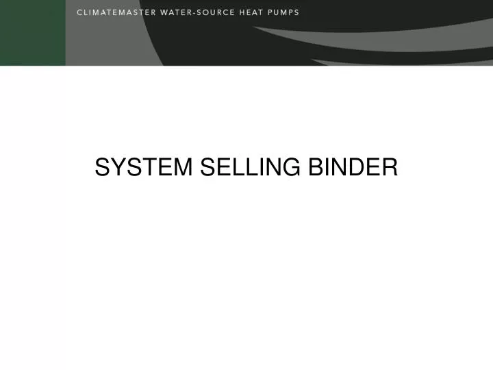 system selling binder