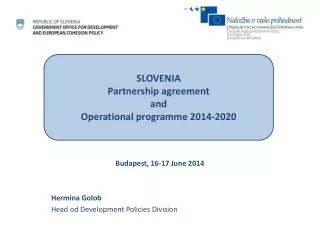 Budapest, 16-17 June 2014 Hermina Golob Head od Development Policies Division