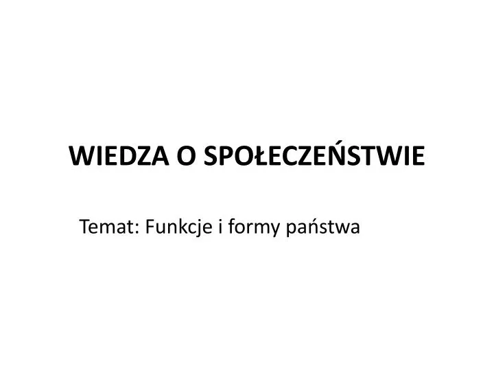 wiedza o spo ecze stwie