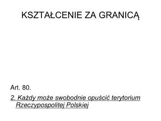 kszta cenie za granic