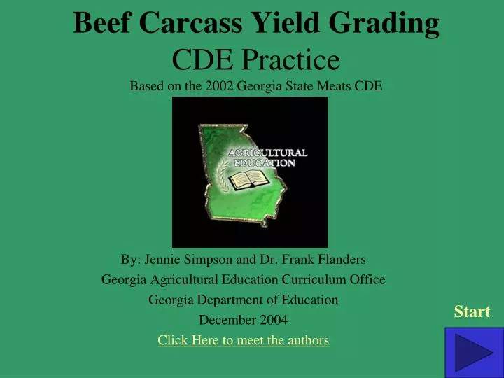 beef carcass yield grading cde practice based on the 2002 georgia state meats cde