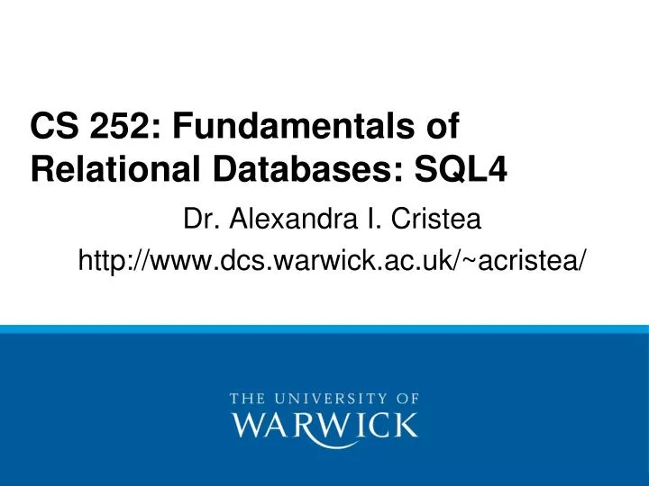 cs 252 fundamentals of relational databases sql4