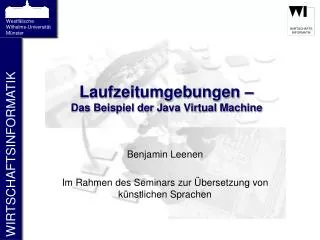 Laufzeitumgebungen – Das Beispiel der Java Virtual Machine