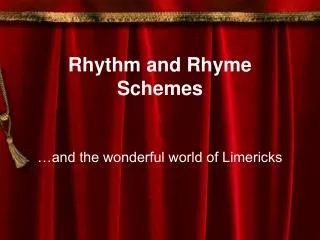 rhythm and rhyme schemes