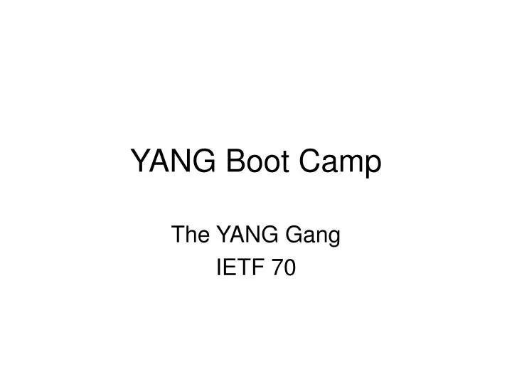 yang boot camp