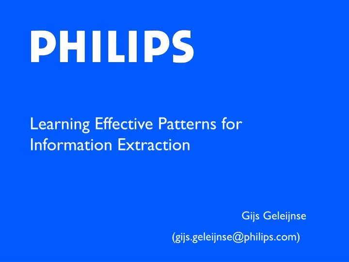 learning effective patterns for information extraction