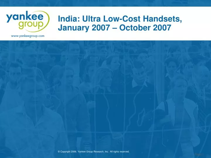 india ultra low cost handsets january 2007 october 2007