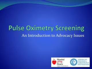 Pulse Oximetry Screening