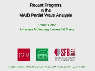 Recent Progress in the MAID Partial Wave Analysis