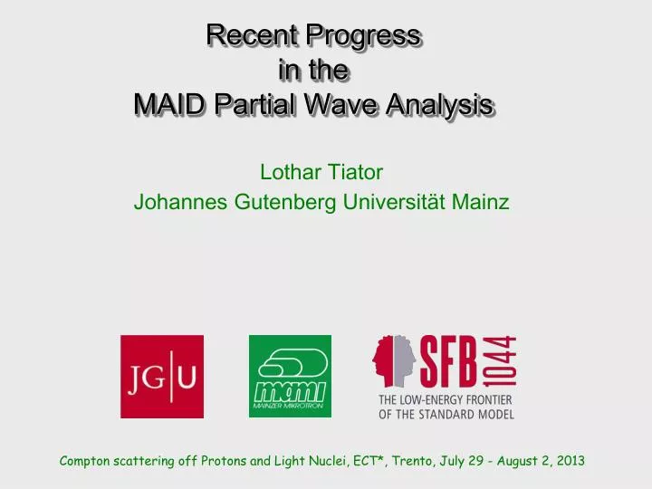 recent progress in the maid partial wave analysis